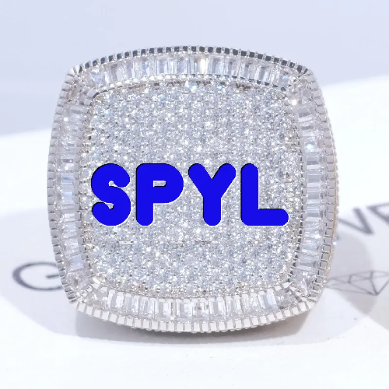 CUSTOM LETTER 3D ICED RING sold by The GUU Shop