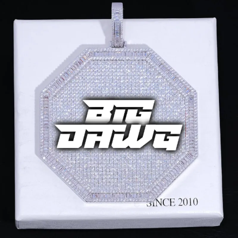 CUSTOM LETTER NECKLACE 3D BIG OCTAGON sold by The GUU Shop