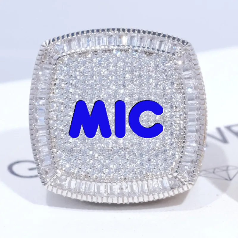 CUSTOM LETTER 3D ICED RING sold by The GUU Shop