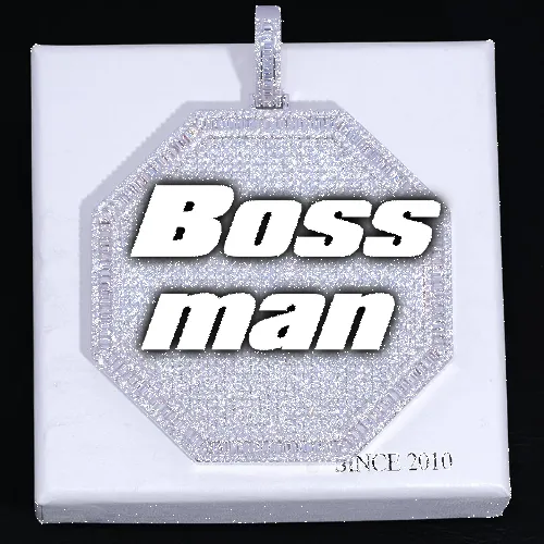 CUSTOM LETTER NECKLACE 3D BIG OCTAGON sold by The GUU Shop