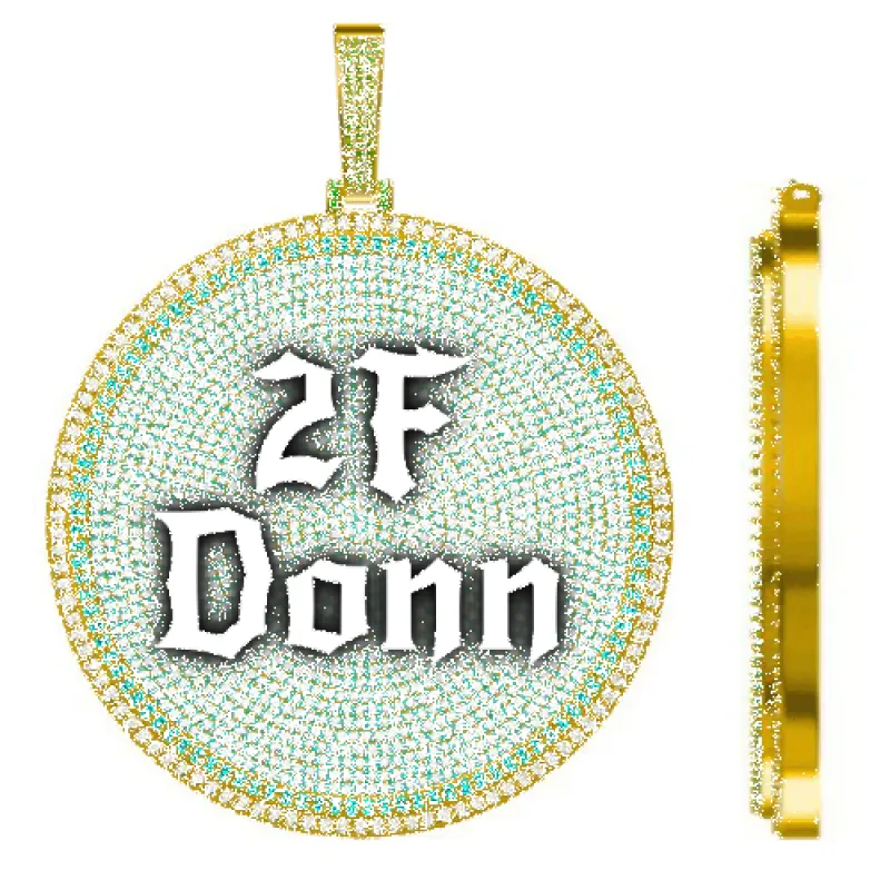 CUSTOM LETTER NECKLACE 3D BIG DISC made by The GUU Shop