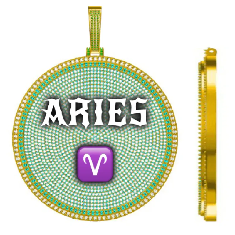 CUSTOM LETTER NECKLACE 3D BIG DISC sold by The GUU Shop