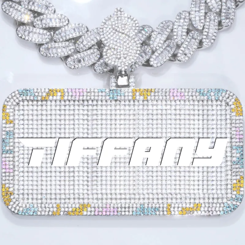 CUSTOM LETTER NECKLACE 3D COLORFUL SQUARE sold by The GUU Shop