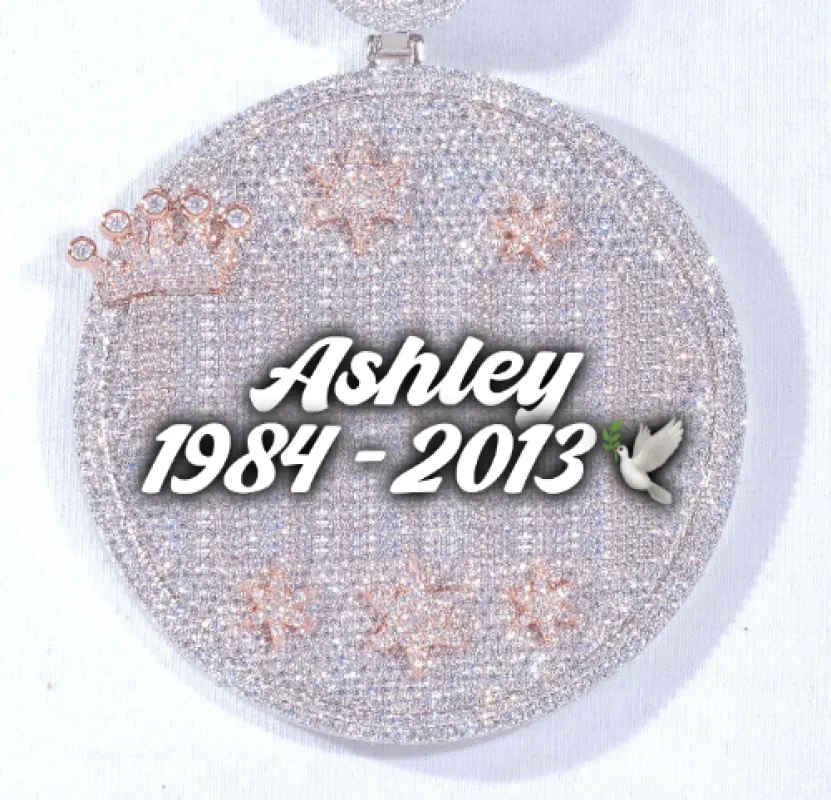 CUSTOM LETTER NECKLACE 3D BIG CROWN DISC sold by The GUU Shop