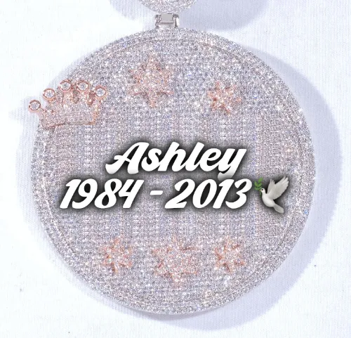 CUSTOM LETTER NECKLACE 3D BIG CROWN DISC sold by The GUU Shop