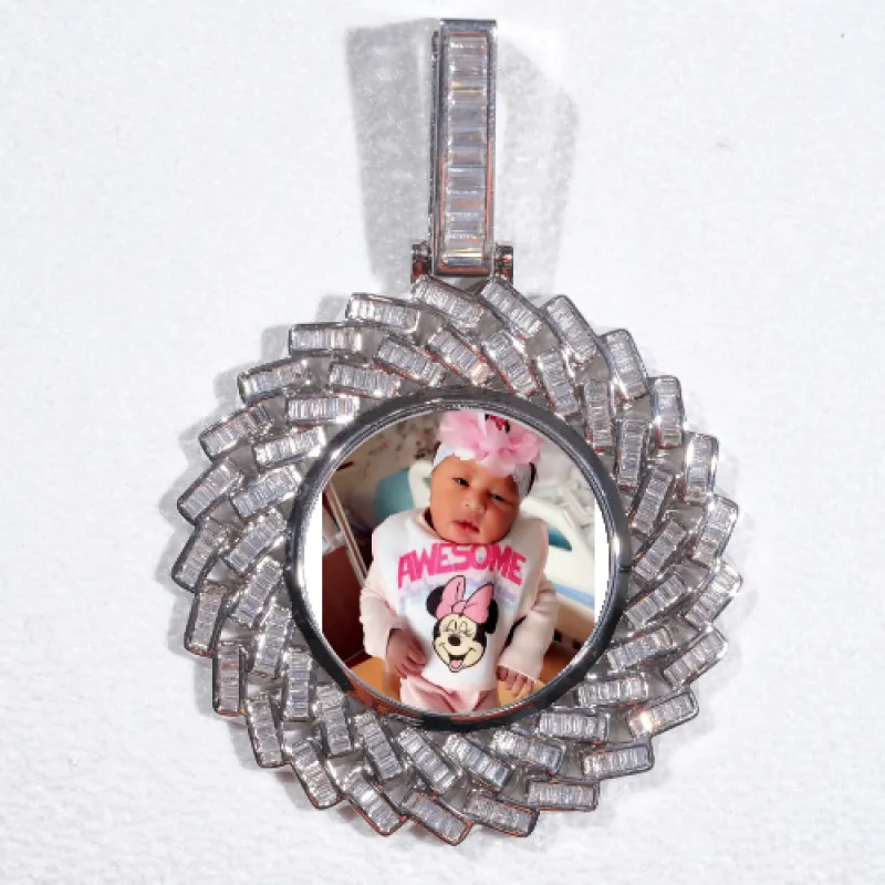 Large 3D Baguette Custom Picture Pendant sold by The GUU Shop