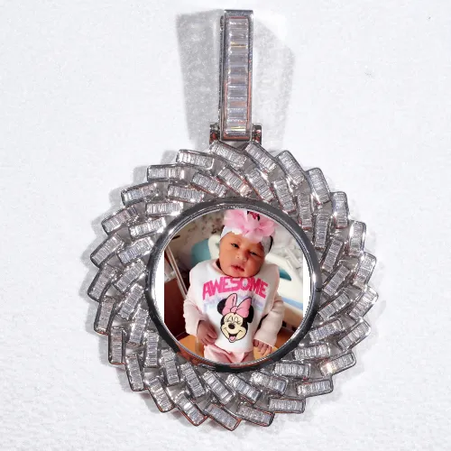 Large 3D Baguette Custom Picture Pendant sold by The GUU Shop