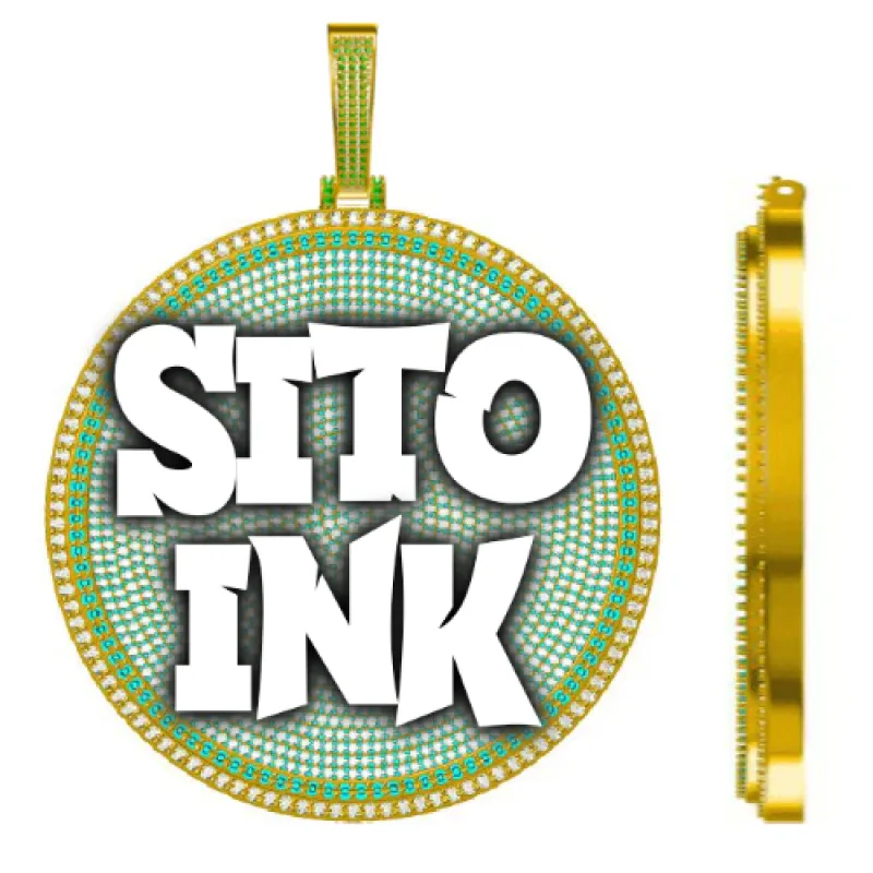 CUSTOM LETTER NECKLACE 3D BIG DISC sold by The GUU Shop