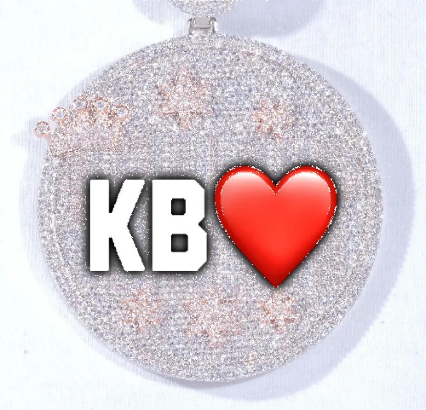 CUSTOM LETTER NECKLACE 3D BIG CROWN DISC sold by The GUU Shop