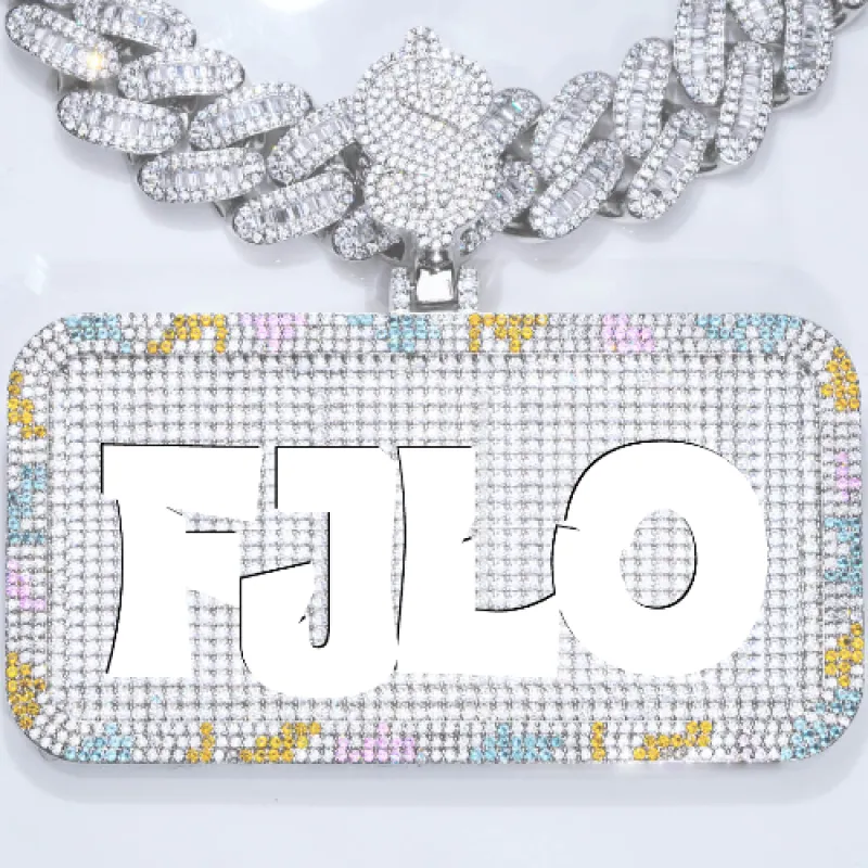 CUSTOM LETTER NECKLACE 3D COLORFUL SQUARE sold by The GUU Shop