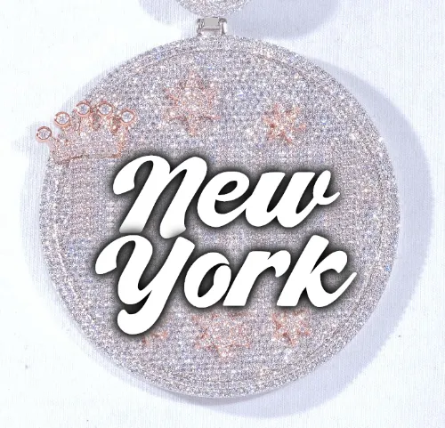 CUSTOM LETTER NECKLACE 3D BIG CROWN DISC sold by The GUU Shop