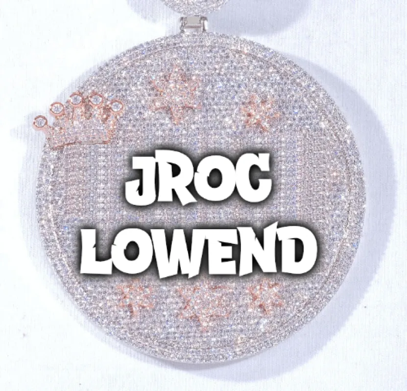 CUSTOM LETTER NECKLACE 3D BIG CROWN DISC sold by The GUU Shop