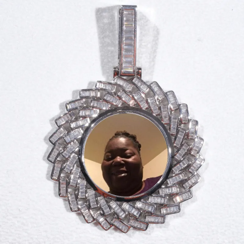 Large 3D Baguette Custom Picture Pendant sold by The GUU Shop