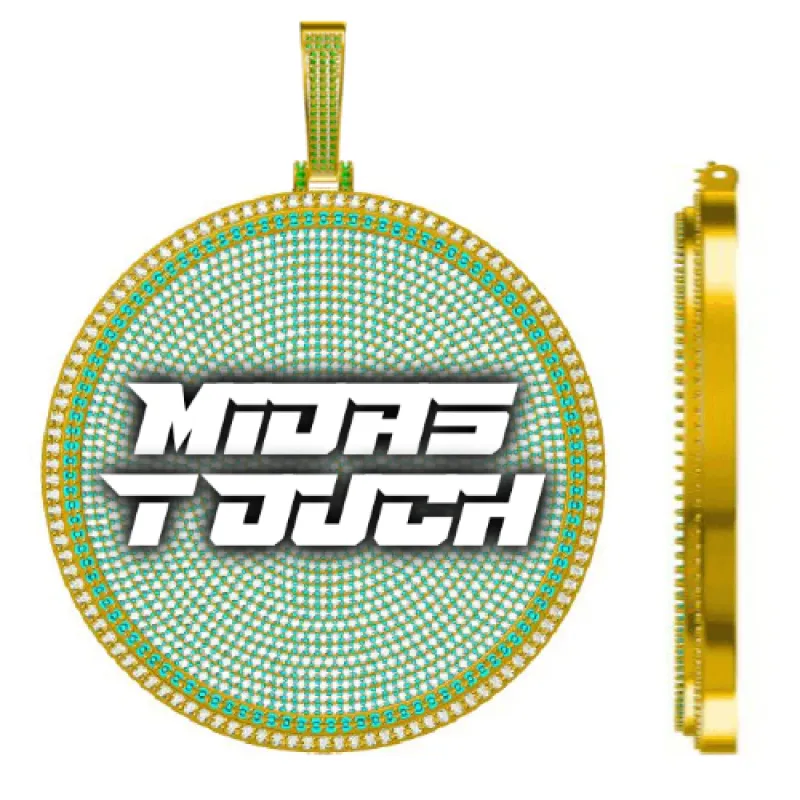 CUSTOM LETTER NECKLACE 3D BIG DISC sold by The GUU Shop