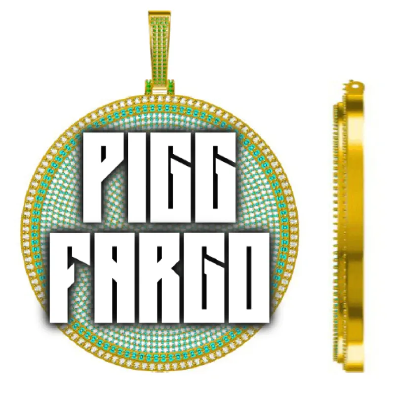 CUSTOM LETTER NECKLACE 3D BIG DISC sold by The GUU Shop