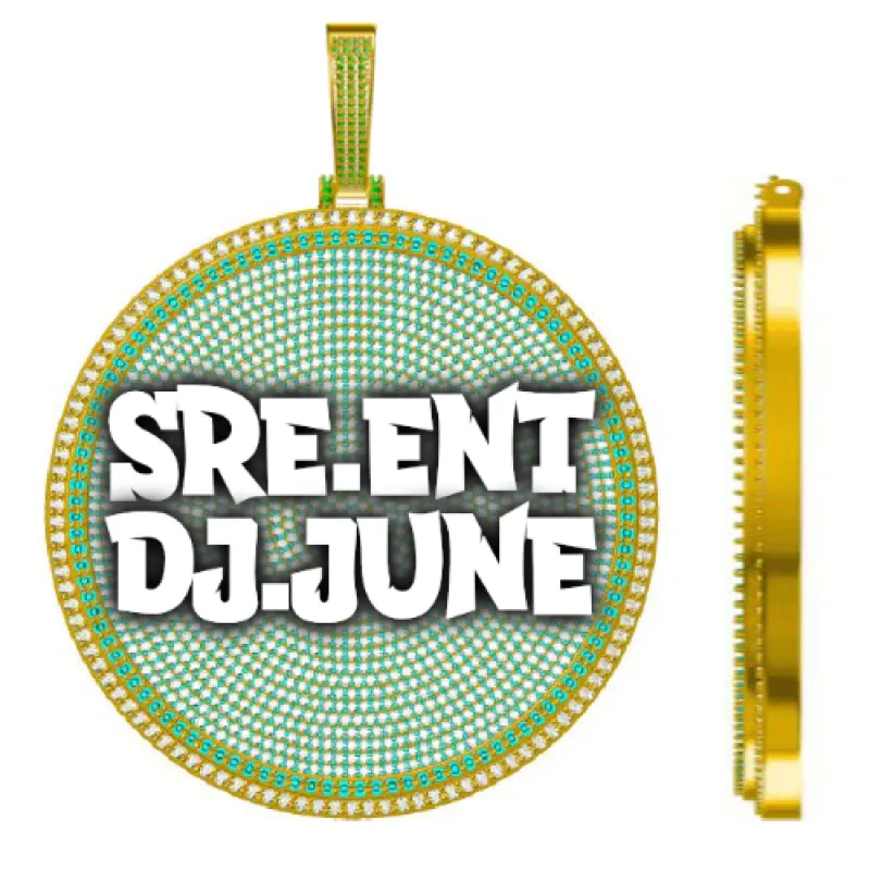 CUSTOM LETTER NECKLACE 3D BIG DISC sold by The GUU Shop