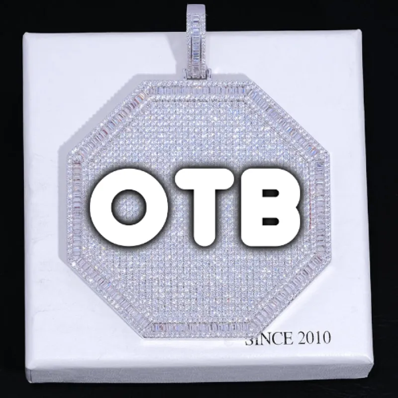 CUSTOM LETTER NECKLACE 3D BIG OCTAGON sold by The GUU Shop
