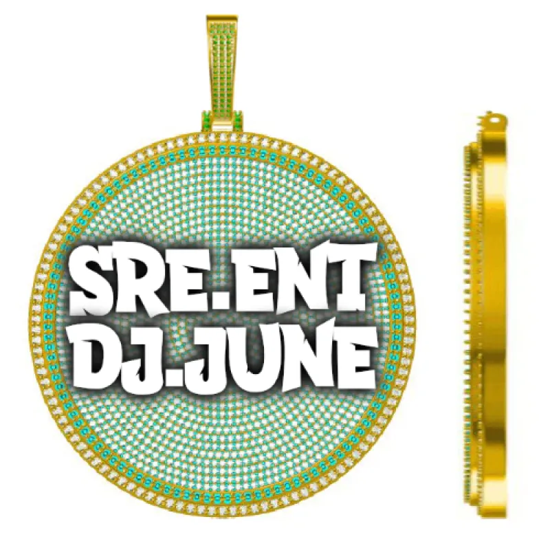 CUSTOM LETTER NECKLACE 3D BIG DISC sold by The GUU Shop