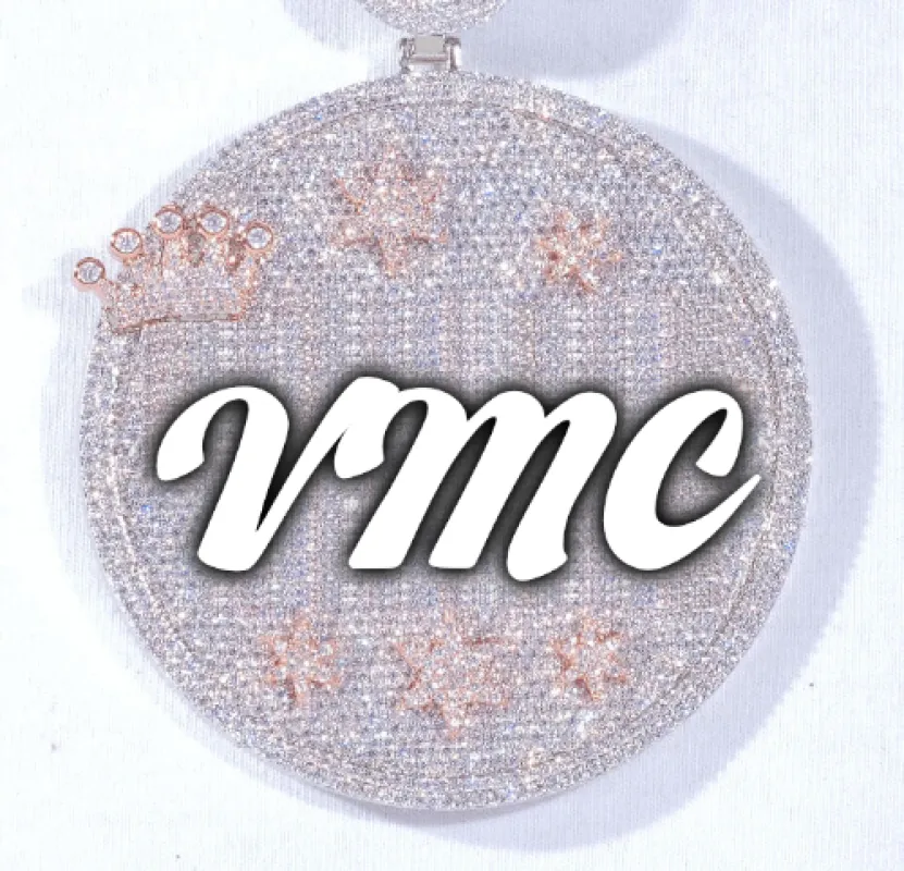 CUSTOM LETTER NECKLACE 3D BIG CROWN DISC made by The GUU Shop