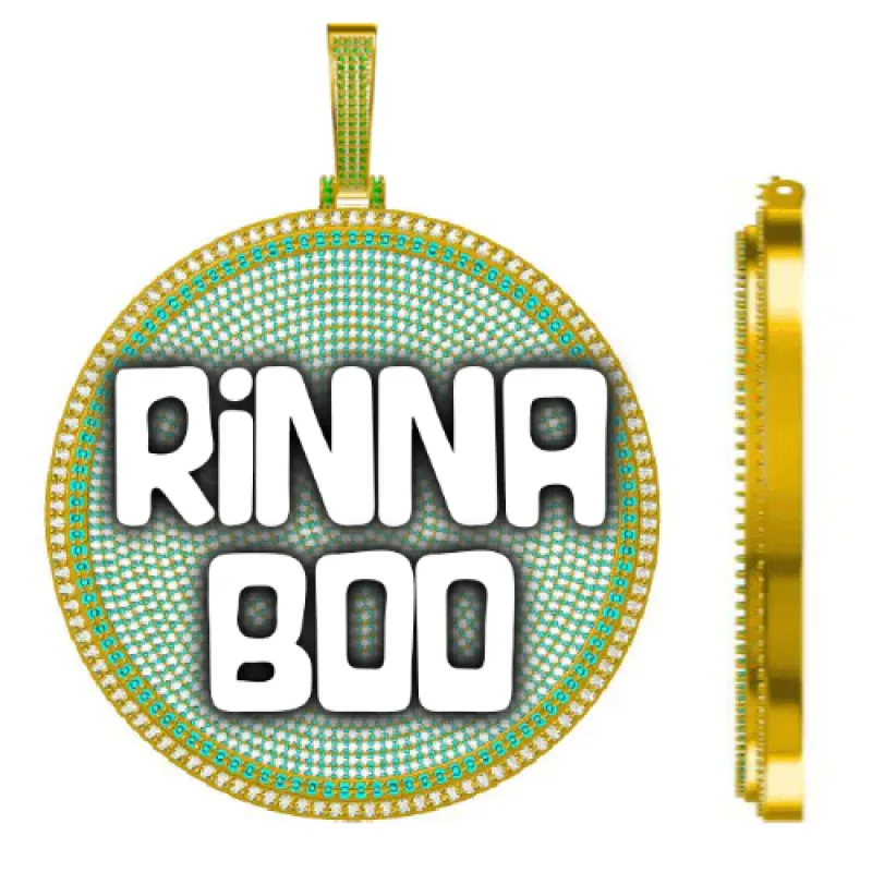 CUSTOM LETTER NECKLACE 3D BIG DISC sold by The GUU Shop