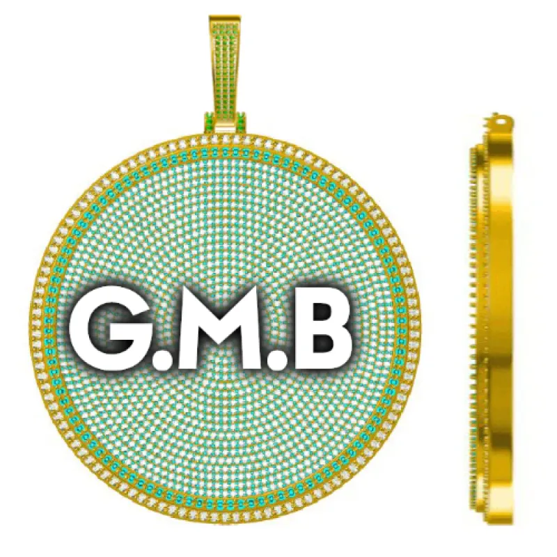 CUSTOM LETTER NECKLACE 3D BIG DISC sold by The GUU Shop