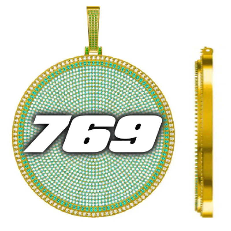 CUSTOM LETTER NECKLACE 3D BIG DISC sold by The GUU Shop