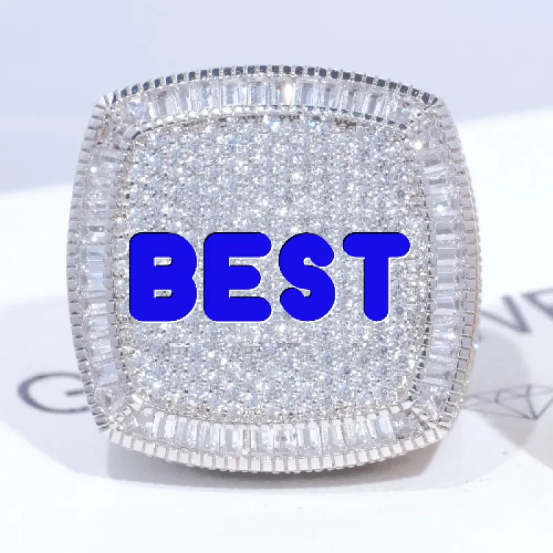 CUSTOM LETTER 3D ICED RING sold by The GUU Shop