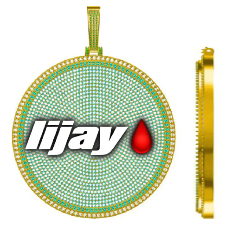 CUSTOM LETTER NECKLACE 3D BIG DISC sold by The GUU Shop