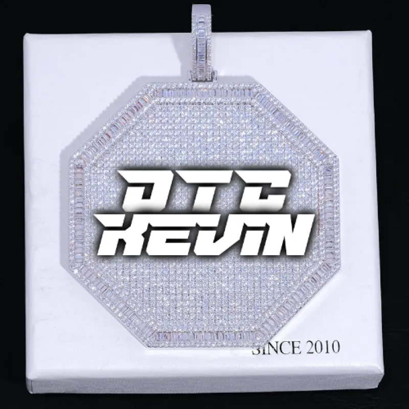 CUSTOM LETTER NECKLACE 3D BIG OCTAGON sold by The GUU Shop