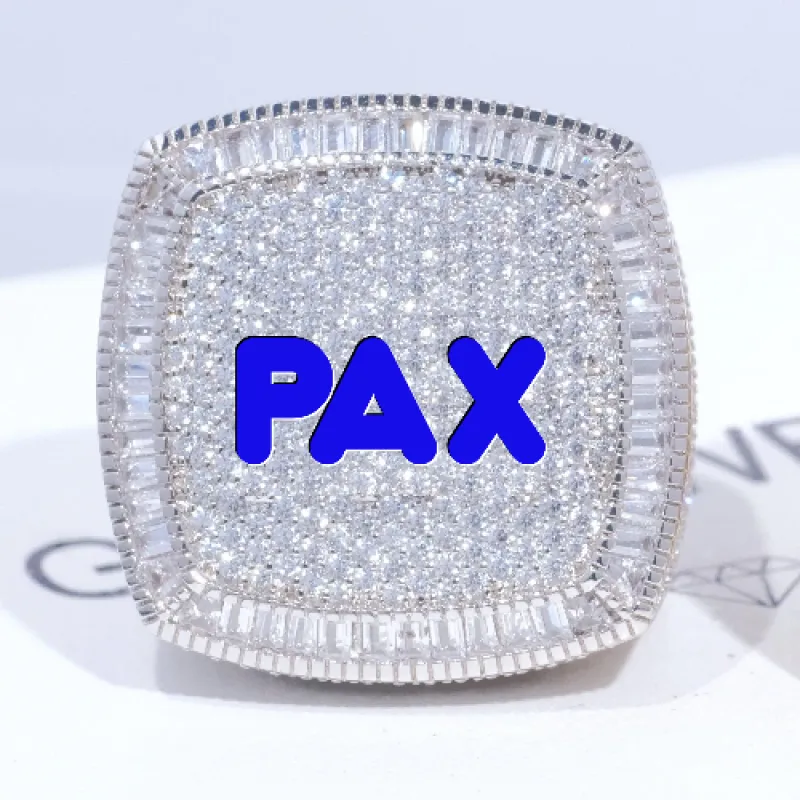 CUSTOM LETTER 3D ICED RING sold by The GUU Shop