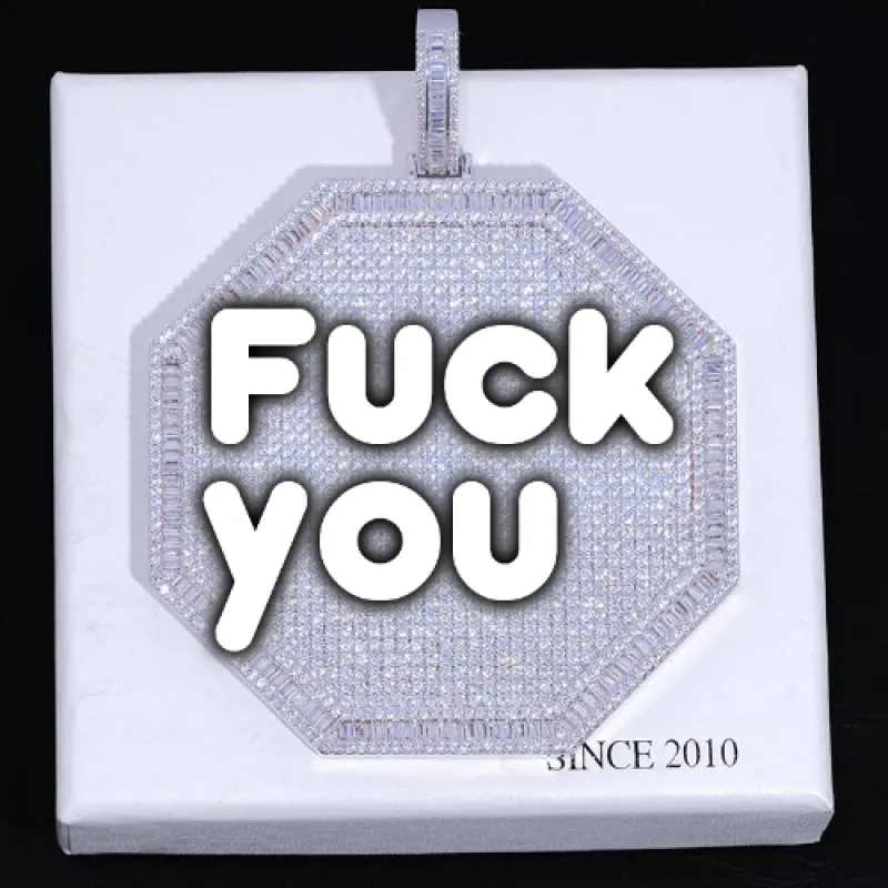 CUSTOM LETTER NECKLACE 3D BIG OCTAGON sold by The GUU Shop