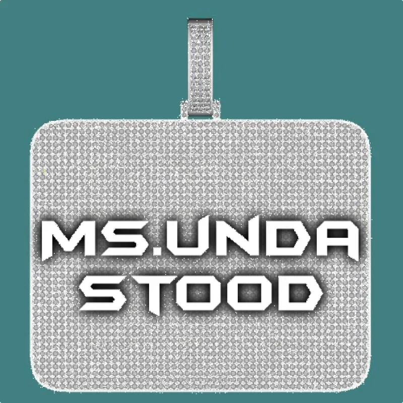 CUSTOM LETTER NECKLACE 3D BIG SQUARE sold by The GUU Shop