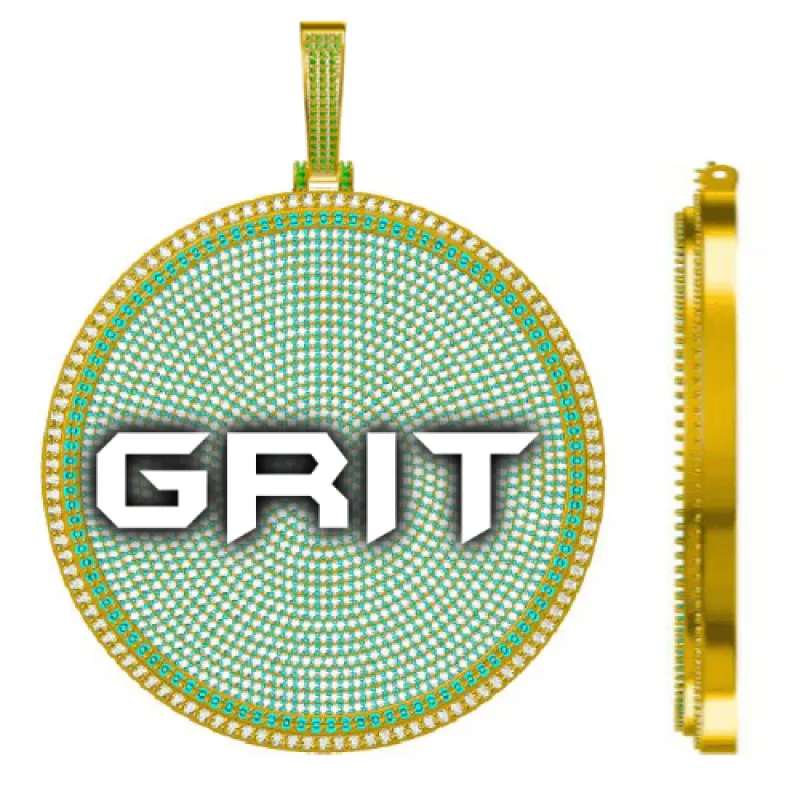 CUSTOM LETTER NECKLACE 3D BIG DISC sold by The GUU Shop