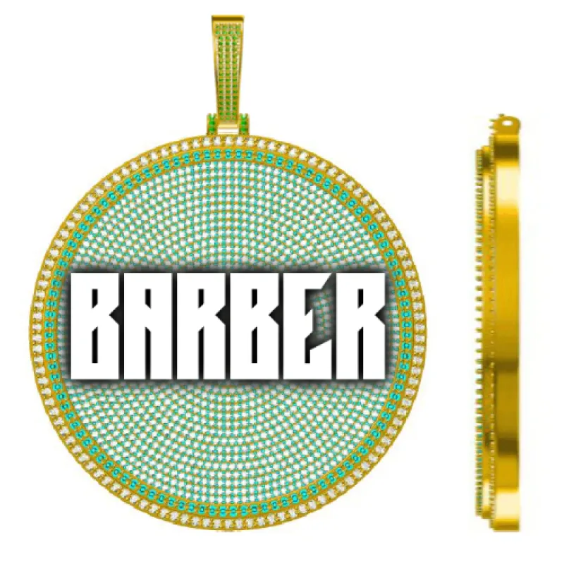 CUSTOM LETTER NECKLACE 3D BIG DISC sold by The GUU Shop