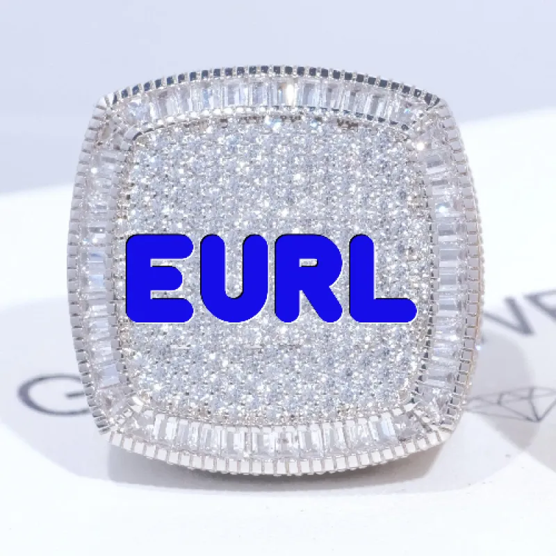 CUSTOM LETTER 3D ICED RING sold by The GUU Shop