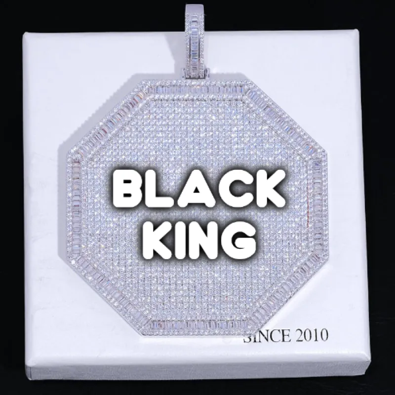 CUSTOM LETTER NECKLACE 3D BIG OCTAGON sold by The GUU Shop