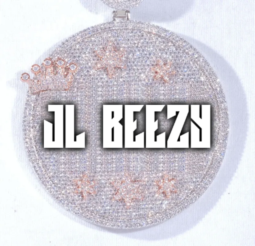 CUSTOM LETTER NECKLACE 3D BIG CROWN DISC sold by The GUU Shop