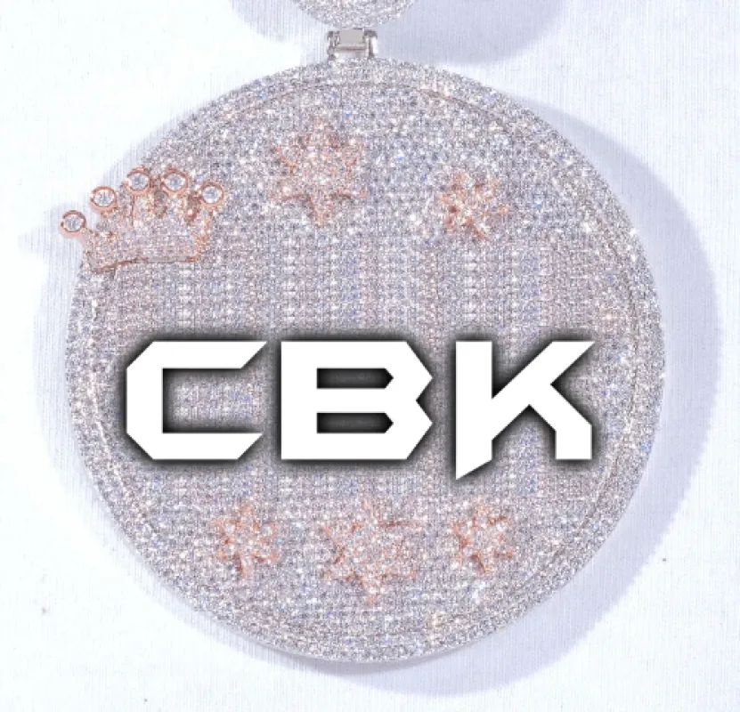 CUSTOM LETTER NECKLACE 3D BIG CROWN DISC sold by The GUU Shop