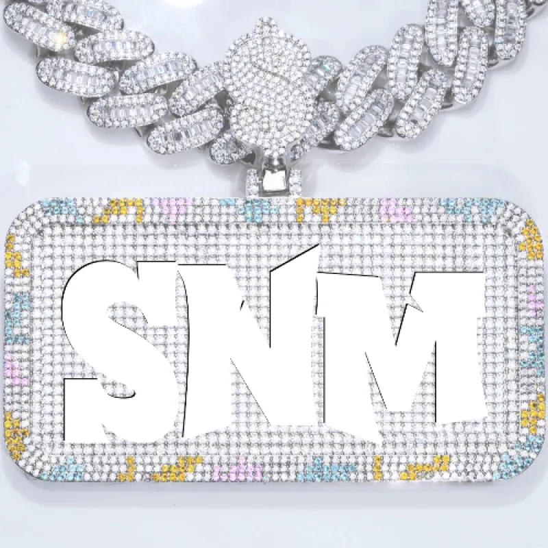 CUSTOM LETTER NECKLACE 3D COLORFUL SQUARE sold by The GUU Shop