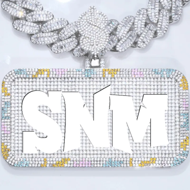 CUSTOM LETTER NECKLACE 3D COLORFUL SQUARE sold by The GUU Shop