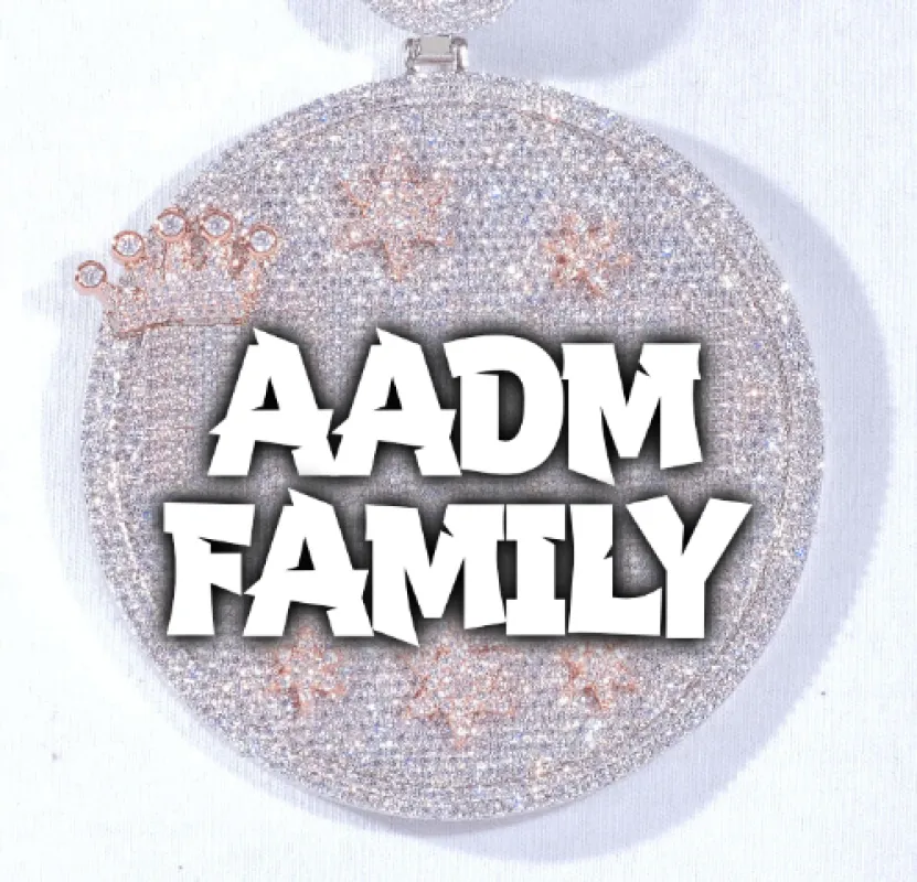 CUSTOM LETTER NECKLACE 3D BIG CROWN DISC sold by The GUU Shop