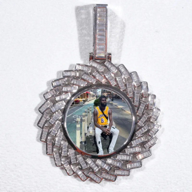 Large 3D Baguette Custom Picture Pendant sold by The GUU Shop