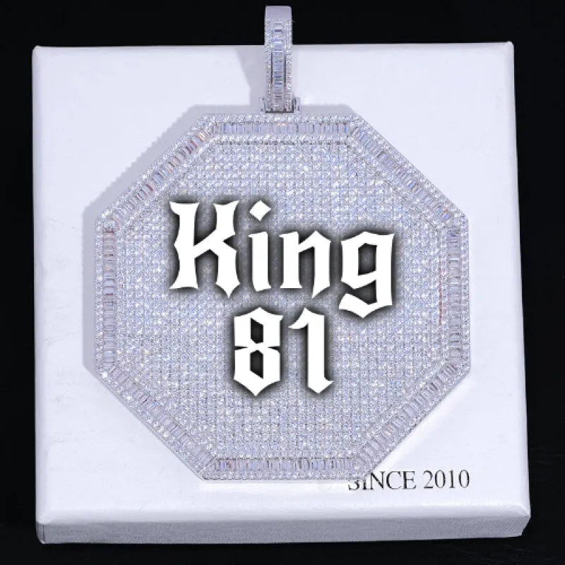 CUSTOM LETTER NECKLACE 3D BIG OCTAGON sold by The GUU Shop