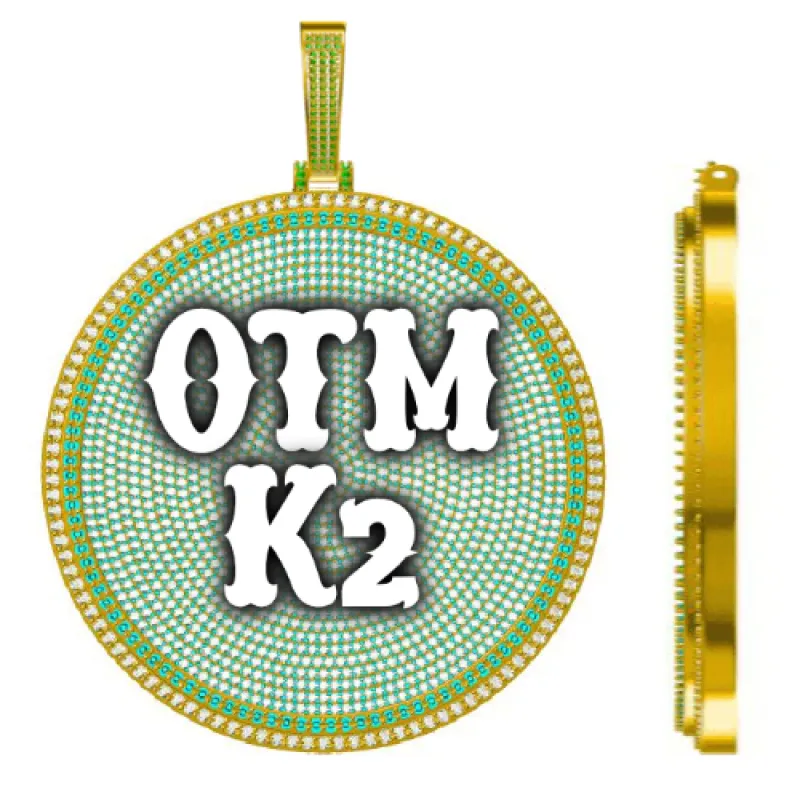 CUSTOM LETTER NECKLACE 3D BIG DISC sold by The GUU Shop