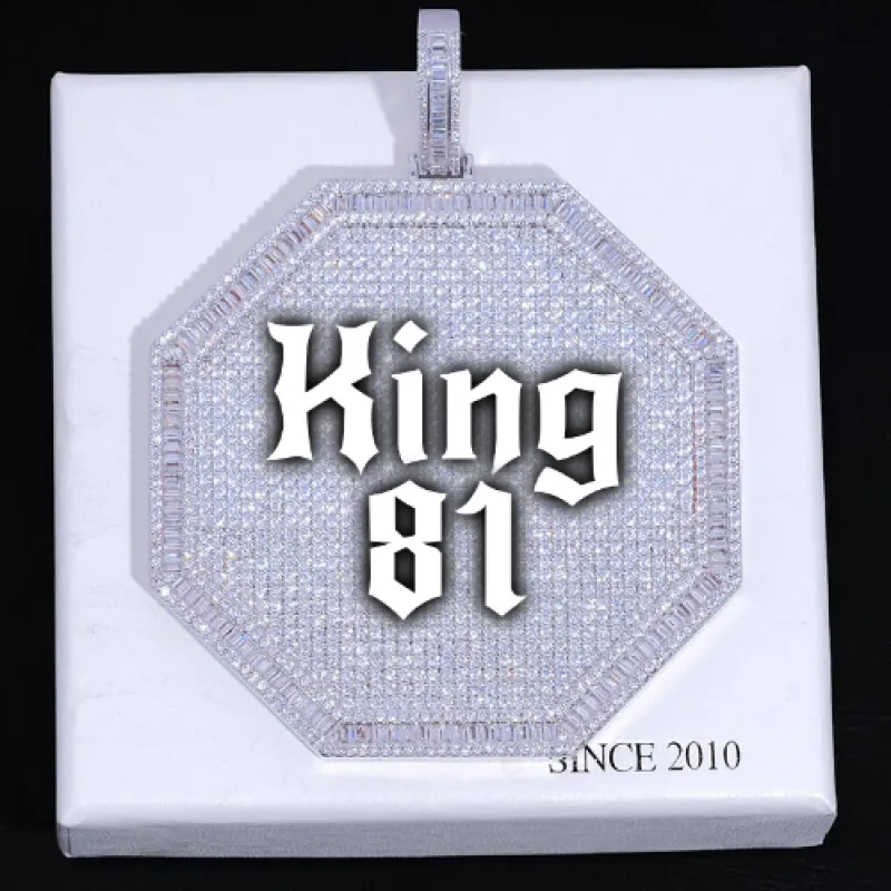 CUSTOM LETTER NECKLACE 3D BIG OCTAGON sold by The GUU Shop