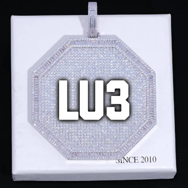 CUSTOM LETTER NECKLACE 3D BIG OCTAGON sold by The GUU Shop
