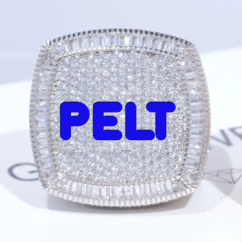 CUSTOM LETTER 3D ICED RING sold by The GUU Shop