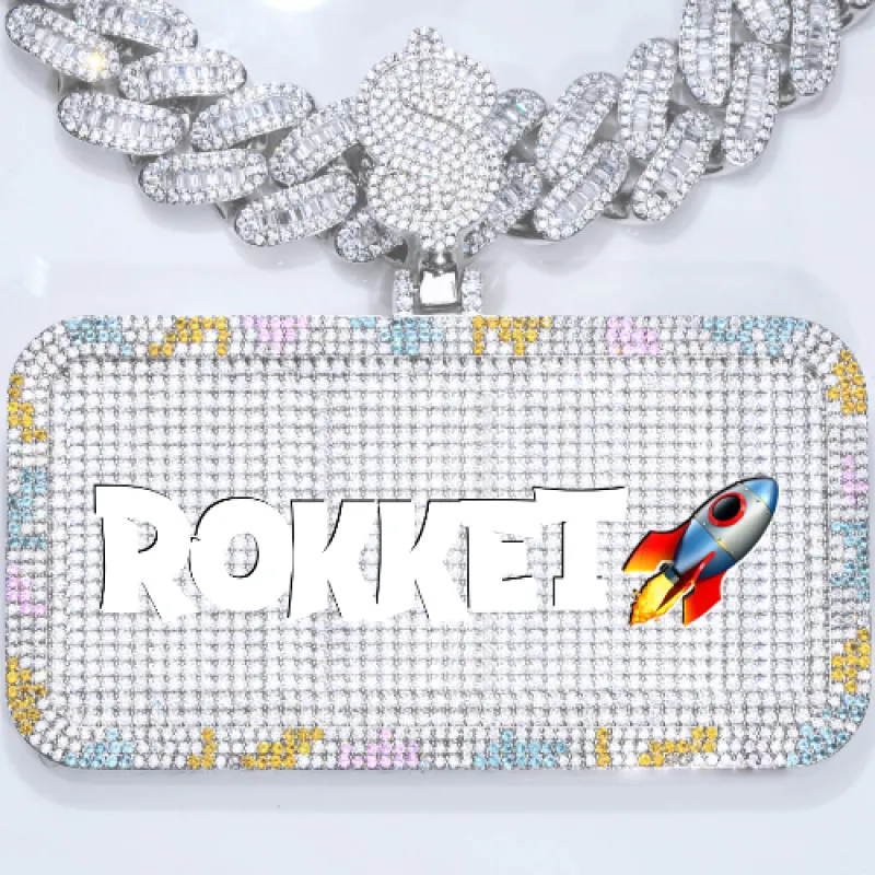 CUSTOM LETTER NECKLACE 3D COLORFUL SQUARE sold by The GUU Shop