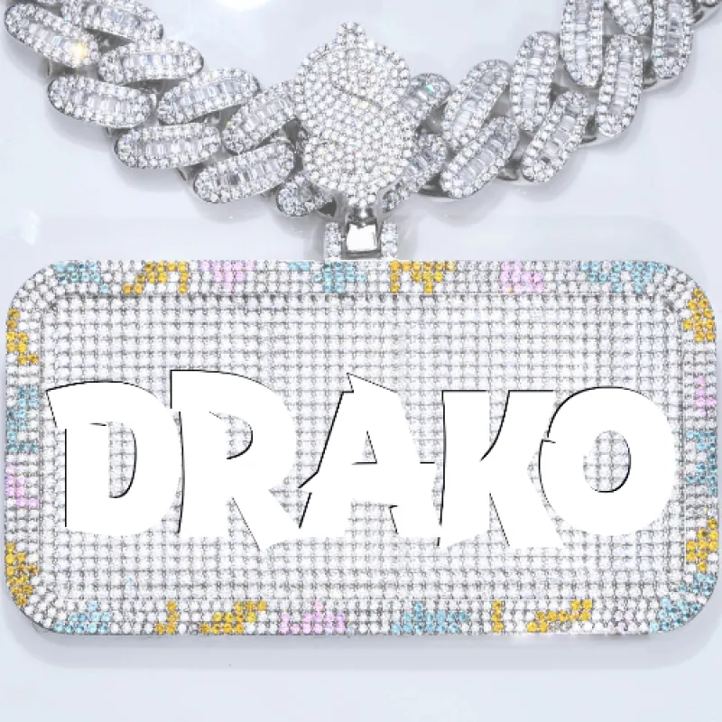 CUSTOM LETTER NECKLACE 3D COLORFUL SQUARE sold by The GUU Shop