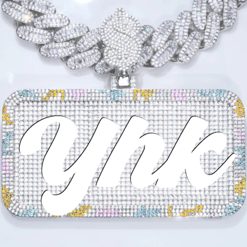 CUSTOM LETTER NECKLACE 3D COLORFUL SQUARE sold by The GUU Shop